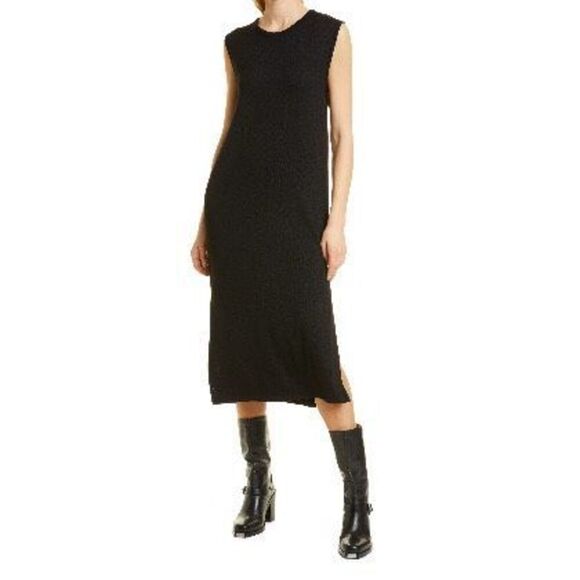 rag & bone The Muscle Knit Shift Dress in Black NWT Size Large - Picture 1 of 7